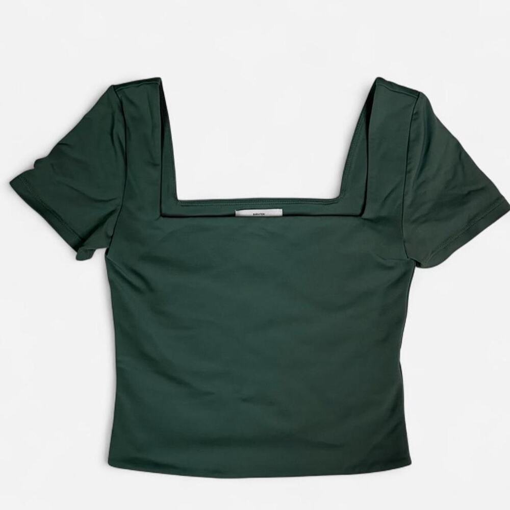 Aritzia Babaton Green Contour Square Neck Crop Top - Size S